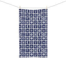 Load image into Gallery viewer, Coastal Sea Life Pattern Hand Towel | Nautical Starfish Octopus Dolphins Whales