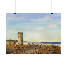 Load image into Gallery viewer, Lewes, Delaware World War II Tower Watercolor Art Print, Coastal Art, Beach Art, Seashore Art