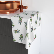Load image into Gallery viewer, Hand Towel - Holly Branches Christmas Watercolor Design
