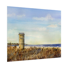 Load image into Gallery viewer, Lewes, Delaware World War II Tower Watercolor Art Print, Coastal Art, Beach Art, Seashore Art