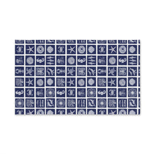 Load image into Gallery viewer, Coastal Sea Life Pattern Hand Towel | Nautical Starfish Octopus Dolphins Whales