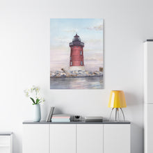 Load image into Gallery viewer, Lewes Delaware East End Lighthouse Watercolor Canvas Print