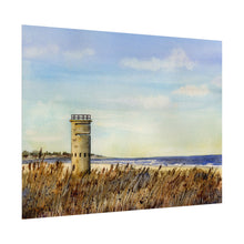 Load image into Gallery viewer, Lewes, Delaware World War II Tower Watercolor Art Print, Coastal Art, Beach Art, Seashore Art