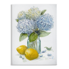 Load image into Gallery viewer, Hydrangea with Lemons 1 Stretched Canvas Print
