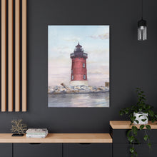 Load image into Gallery viewer, Lewes Delaware East End Lighthouse Watercolor Canvas Print