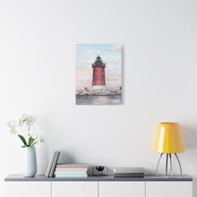 Load image into Gallery viewer, Lewes Delaware East End Lighthouse Watercolor Canvas Print
