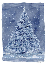 Load image into Gallery viewer, Greeting Cards - Blue Single Pine Tree