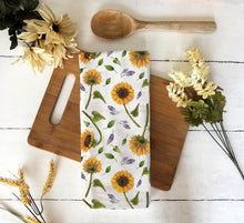Load image into Gallery viewer, Sunflower Hand Towel — Floral Kitchen Towel | Gift for Gardeners & Summer Home Decor