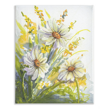 Load image into Gallery viewer, Yellow with Daisies Stretched Canvas Print
