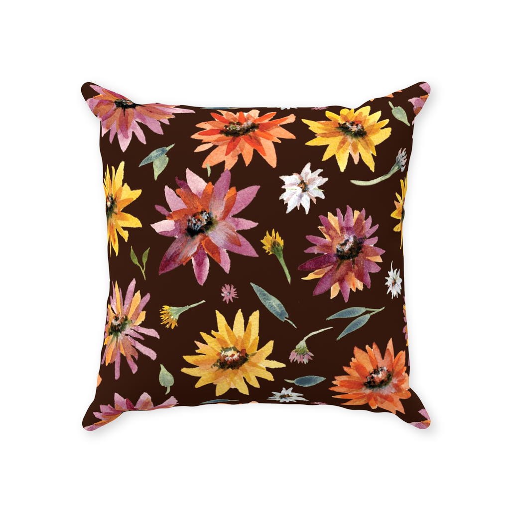 Coneflowers Pattern Throw Pillows