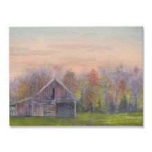 Load image into Gallery viewer, Old Barn in a Green Field Stretched Canvas Print
