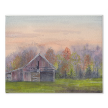 Load image into Gallery viewer, Old Barn in a Green Field Stretched Canvas Print
