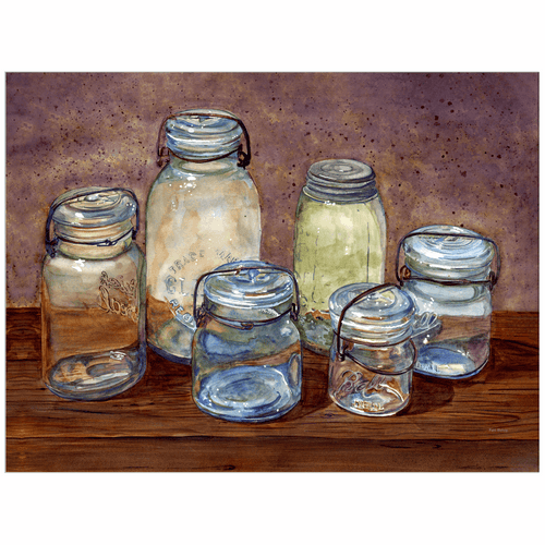 Grandma's Jars Art Print - Patti Bishop Watercolors
