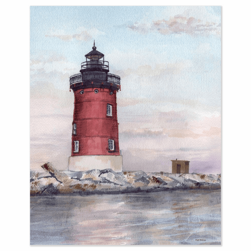 Lewes East End Lighthouse Art Print - Patti Bishop Watercolors