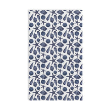Load image into Gallery viewer, Blue Nautical Shell Hand Towel — Coastal Kitchen &amp; Beach House Decor
