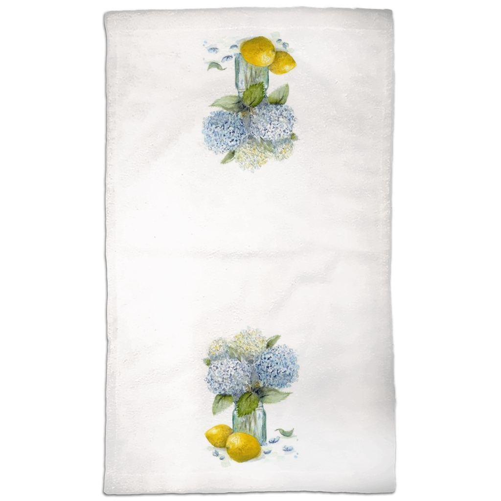 Hydrangea and Lemons 1 Hand Towel