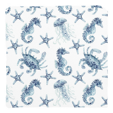 Load image into Gallery viewer, Blue Seahorse and Crab Throw Pillows
