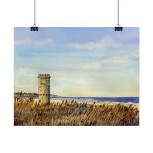 Load image into Gallery viewer, Lewes, Delaware World War II Tower Watercolor Art Print, Coastal Art, Beach Art, Seashore Art
