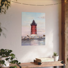 Load image into Gallery viewer, Lewes, Delaware East End Lighthouse Watercolor Art Print, Coastal Art, Beach Art, Seashore Art

