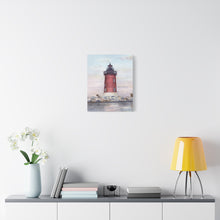 Load image into Gallery viewer, Lewes Delaware East End Lighthouse Watercolor Canvas Print
