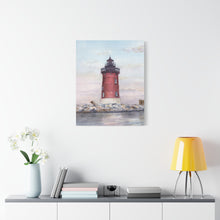 Load image into Gallery viewer, Lewes Delaware East End Lighthouse Watercolor Canvas Print
