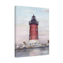 Load image into Gallery viewer, Lewes Delaware East End Lighthouse Watercolor Canvas Print
