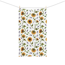 Load image into Gallery viewer, Sunflower Hand Towel — Floral Kitchen Towel | Gift for Gardeners &amp; Summer Home Decor
