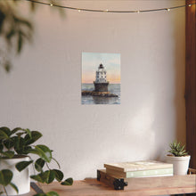 Load image into Gallery viewer, Lewes, Delaware Harbor of Refuge Lighthouse Watercolor Art Print, Coastal Art, Beach Art, Seashore Art
