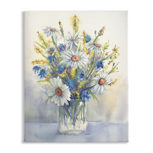 Load image into Gallery viewer, Daisies Vase Stretched Canvas Print
