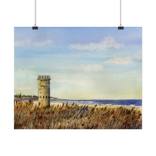 Load image into Gallery viewer, Lewes, Delaware World War II Tower Watercolor Art Print, Coastal Art, Beach Art, Seashore Art
