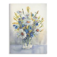 Load image into Gallery viewer, Daisies Vase Stretched Canvas Print
