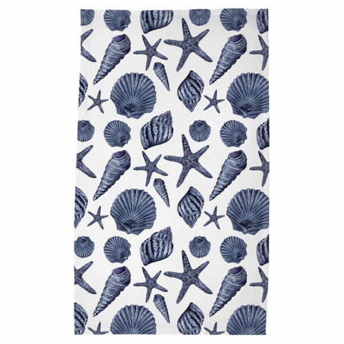 Blue Shells Tea Towels - Patti Bishop Watercolors