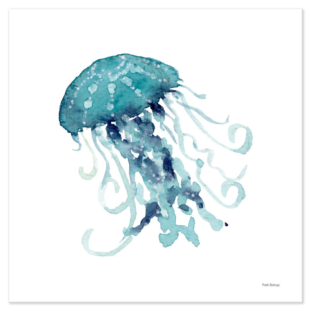 Teal Jellyfish Art Print