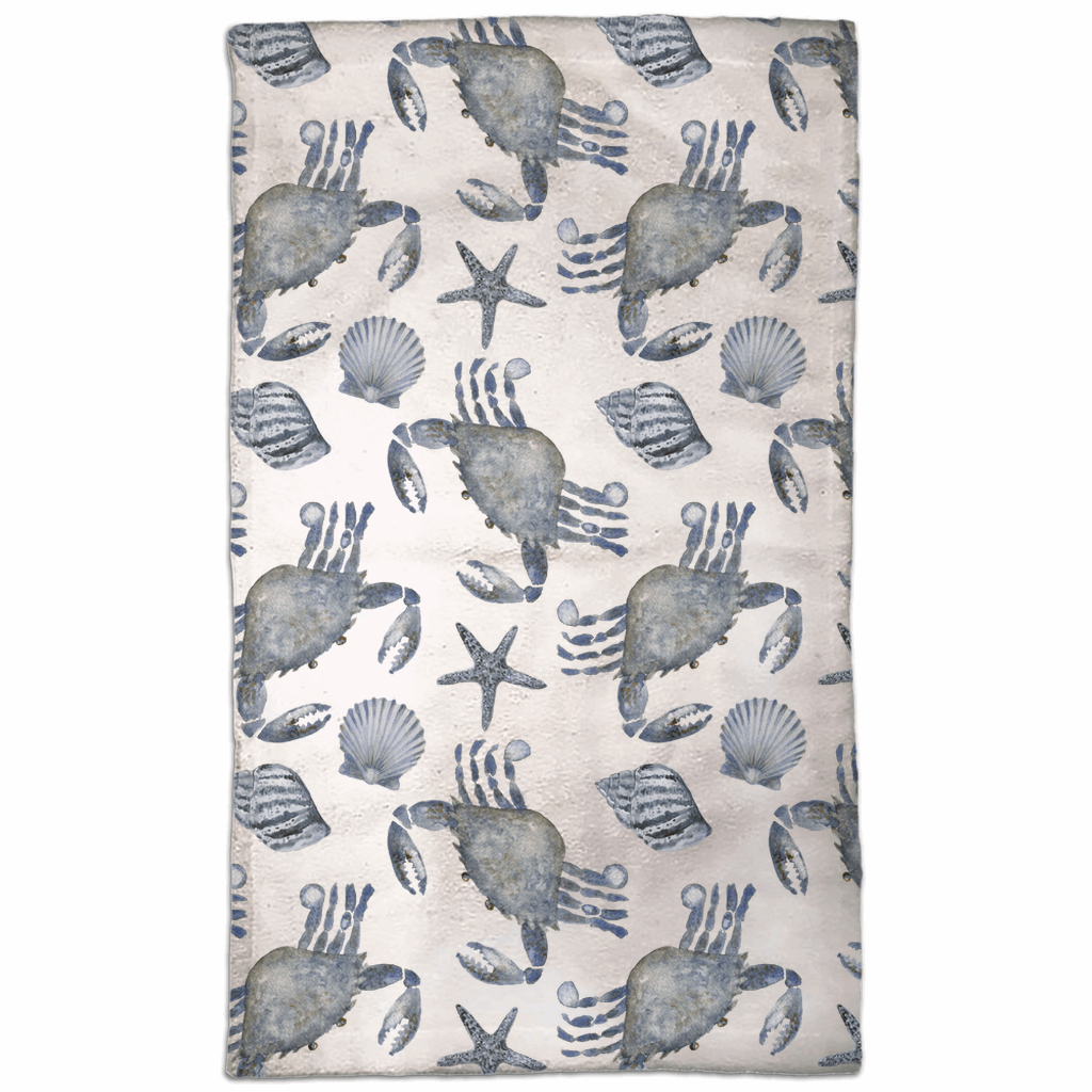 Crabs and Starfish Hand Towels - Patti Bishop Watercolors