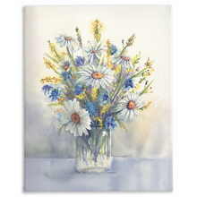 Load image into Gallery viewer, Daisies Vase Stretched Canvas Print
