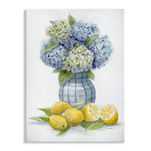 Load image into Gallery viewer, Hydrangea and Lemons 2 Stretched Canvas Print
