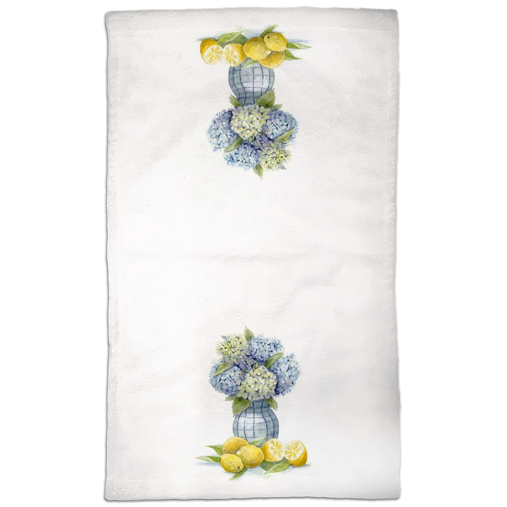Hydrangea and Lemons 2 Hand Towels