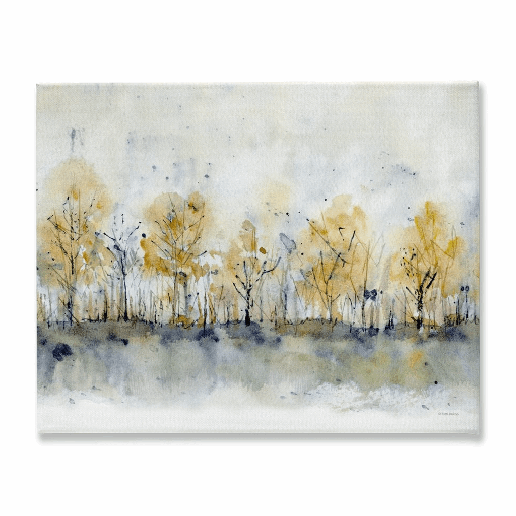 Abstract Fall Trees Stretched Canvas Print - Patti Bishop Watercolors