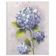 Load image into Gallery viewer, Blue Hydrangea Stretched Canvas Print - Patti Bishop Watercolors
