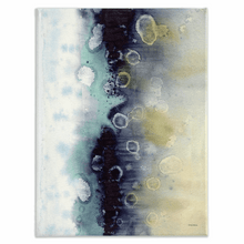 Load image into Gallery viewer, Abstract Blue Teal Gold Stretched Canvas Print - Patti Bishop Watercolors
