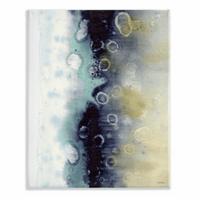 Load image into Gallery viewer, Abstract Blue Teal Gold Stretched Canvas Print - Patti Bishop Watercolors
