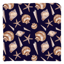 Load image into Gallery viewer, Tan Shell Pattern on Dark Navy Throw Pillows

