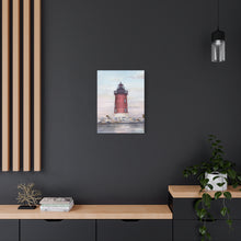 Load image into Gallery viewer, Lewes Delaware East End Lighthouse Watercolor Canvas Print
