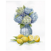 Load image into Gallery viewer, Hydrangea with Lemons 2 Art Print
