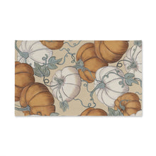 Load image into Gallery viewer, Autumn White and Orange Pumpkins Hand Towel | Fall Harvest Kitchen Towel
