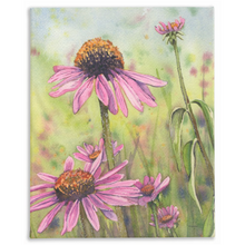 Load image into Gallery viewer, Trio Coneflowers Stretch Canvas Print
