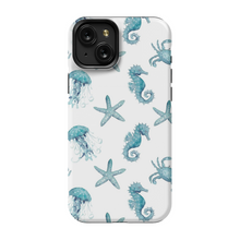 Load image into Gallery viewer, Teal Starfish and Seahorse Phone Cases
