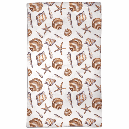 Tan Shells Hand Towels - Patti Bishop Watercolors