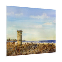 Load image into Gallery viewer, Lewes, Delaware World War II Tower Watercolor Art Print, Coastal Art, Beach Art, Seashore Art
