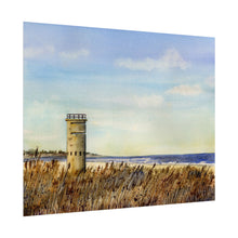 Load image into Gallery viewer, Lewes, Delaware World War II Tower Watercolor Art Print, Coastal Art, Beach Art, Seashore Art
